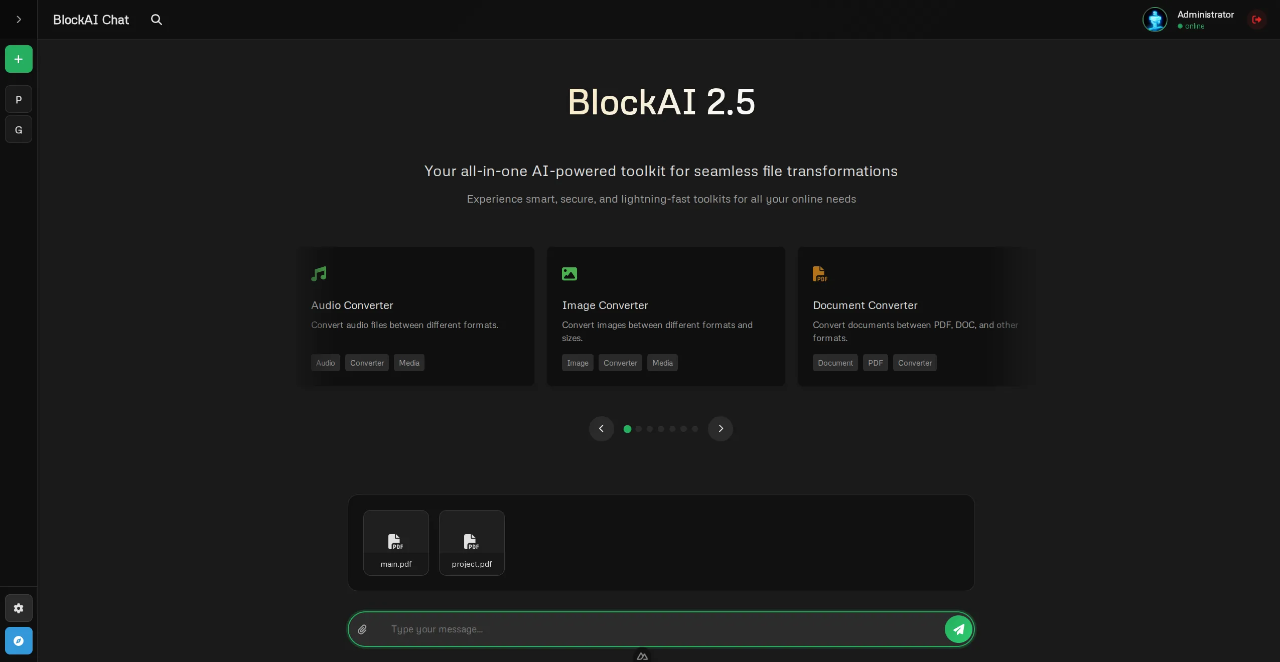 Blockai WebUI 2.5 Dashboard