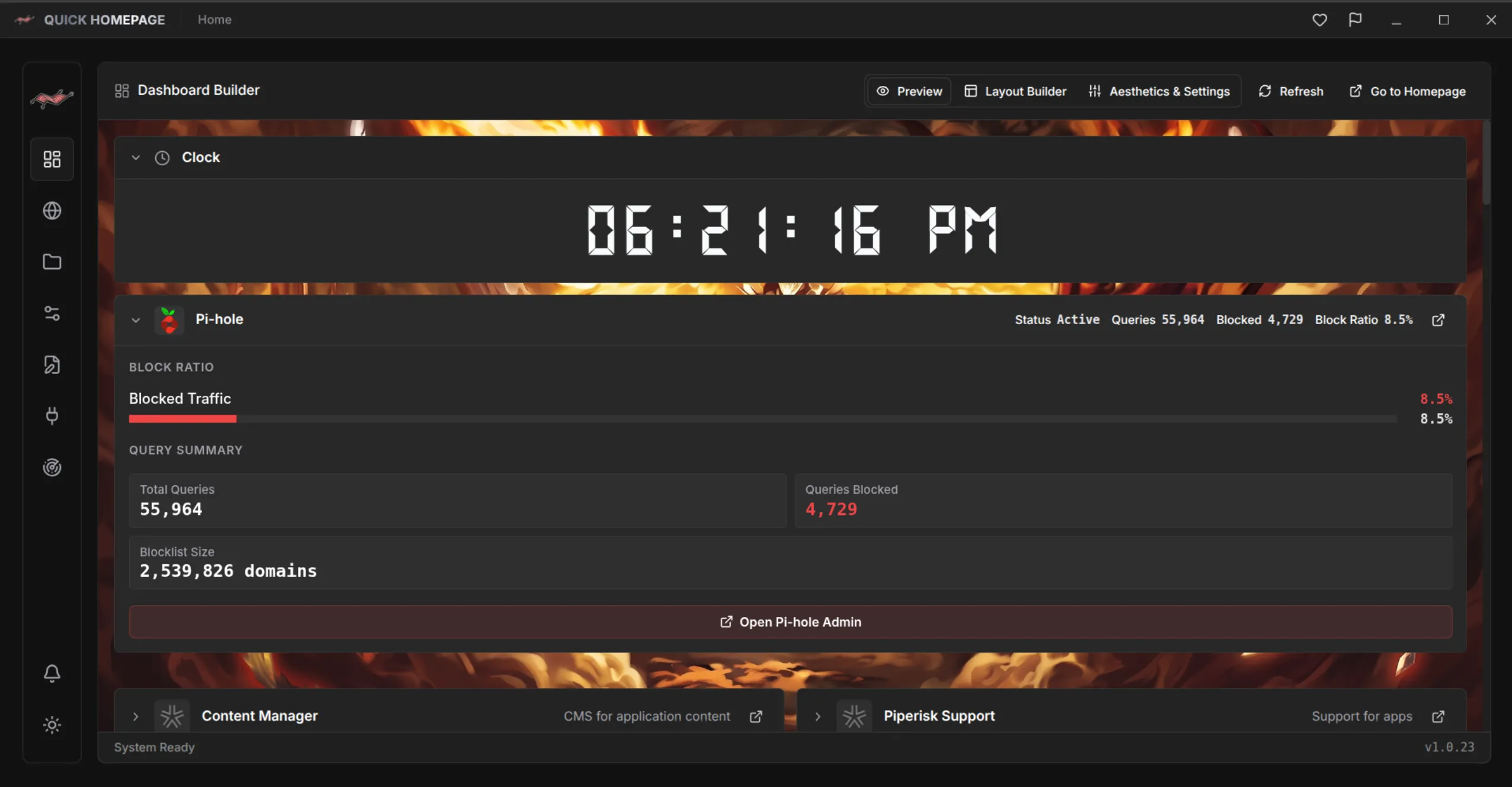 Quick Homepage Dynamic Dashboard & Service Discovery